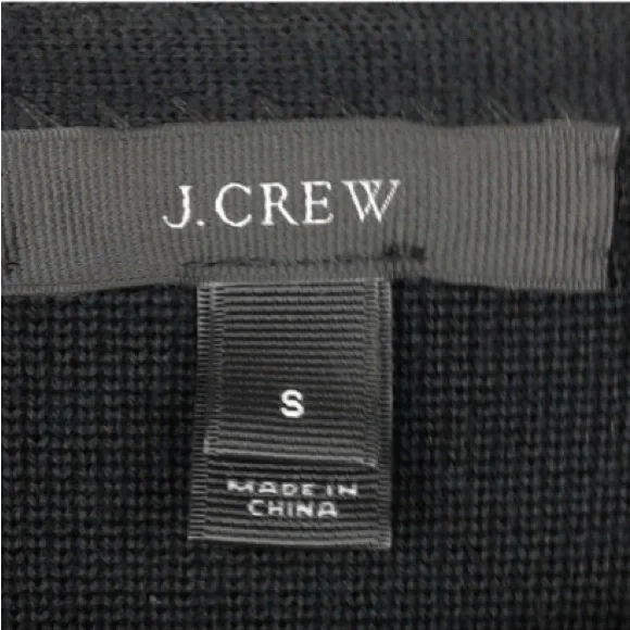 J.Crew 100% Merino Wool Leather Pocket Tunic Sweater Black Longline Style 02624 - Picture 14 of 16